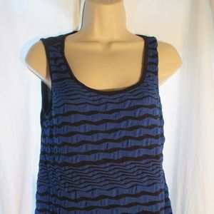 ISSI Women's Blue Black Striped Top Size Medium